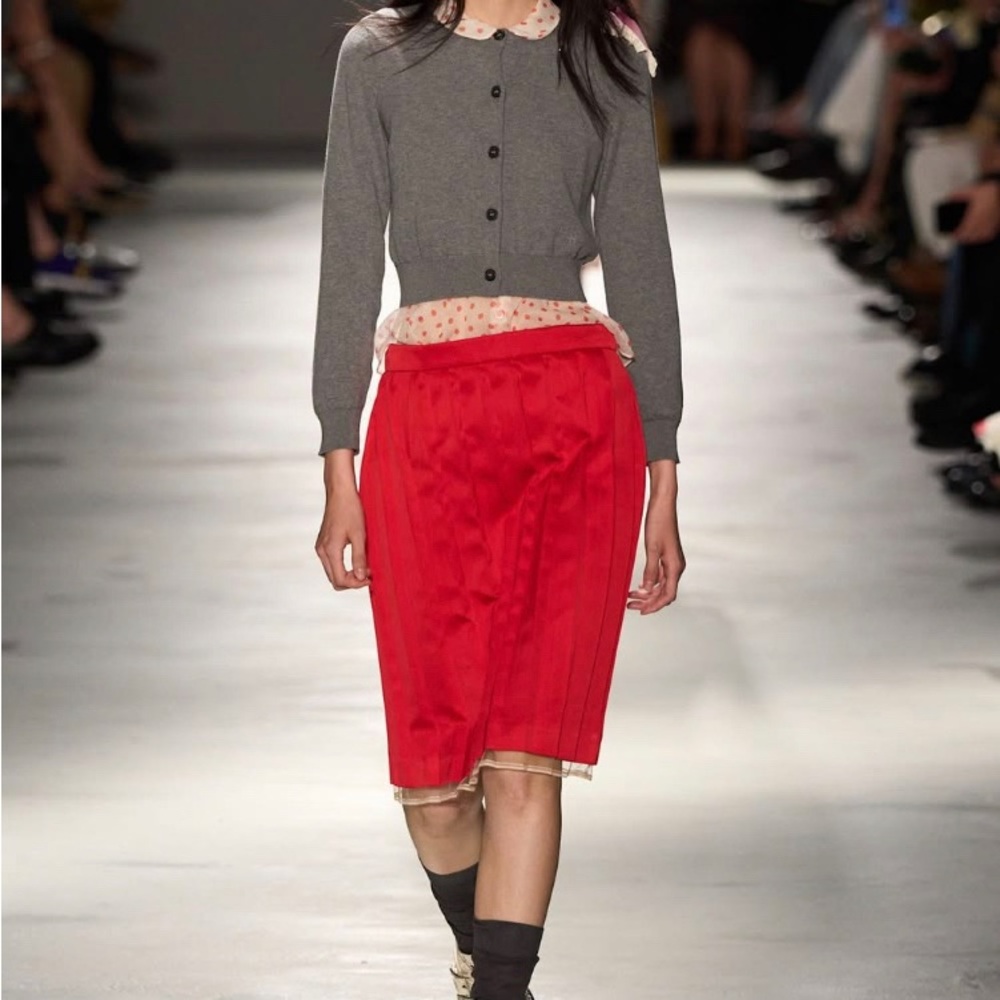 NWT Calypso St. Barth Women's Cherry Red / Berry Silk Taffeta Mini Skirt Xs